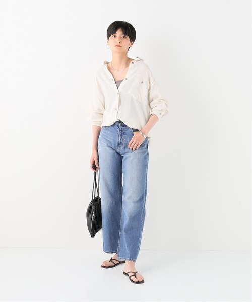 Simplicite(サンプリシテ)の「Natural Friendly Denim ストレートワイドパンツ◆(デニムパンツ・レディース・ホワイト/ブルー系その他・SMALL/MEDIUM)」の5枚目の写真