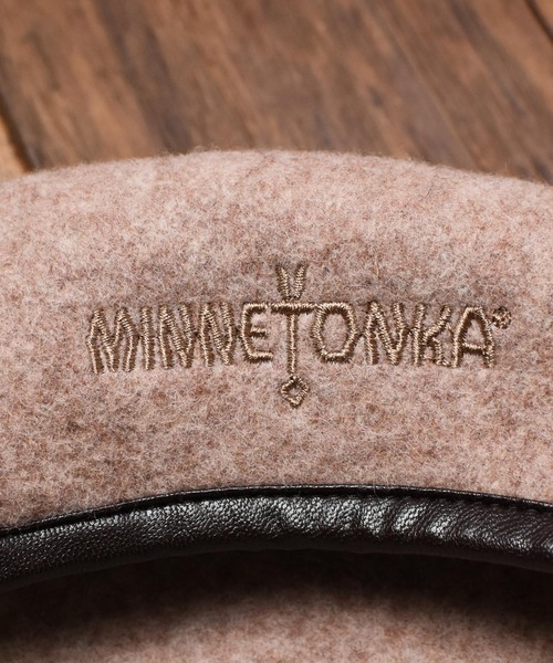 Minnetonka（ミネトンカ）の「【78】【MINNETONKA】MT PIPNG BASQUE BERET（ハンチング/ベレー帽・レディース・ベージュ系/ブラウン/ブラック・FREE）」の7枚目の写真