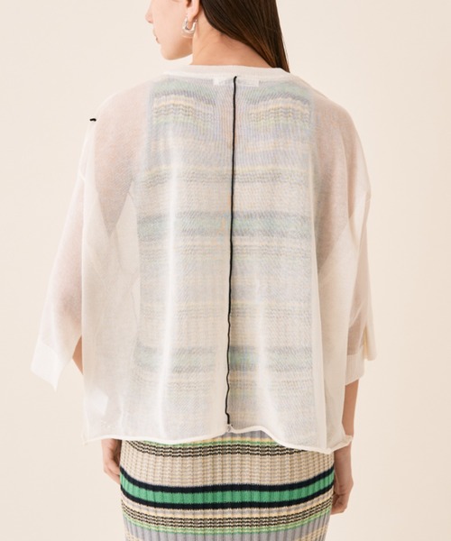 Solace（ソレイス）の「ルーズラインシアーニット（ニット/セーター・レディース・ホワイト/ブラック/ミント/グレー/ベージュ・FREE）」の11枚目の写真