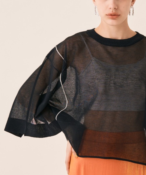 Solace（ソレイス）の「ルーズラインシアーニット（ニット/セーター・レディース・ホワイト/ブラック/ミント/グレー/ベージュ・FREE）」の16枚目の写真