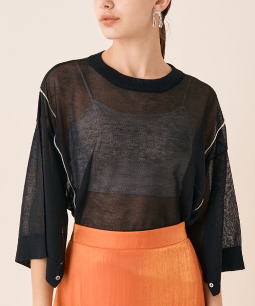 Solace（ソレイス）の「ルーズラインシアーニット（ニット/セーター・レディース・ホワイト/ブラック/ミント/グレー/ベージュ・FREE）」の20枚目の写真