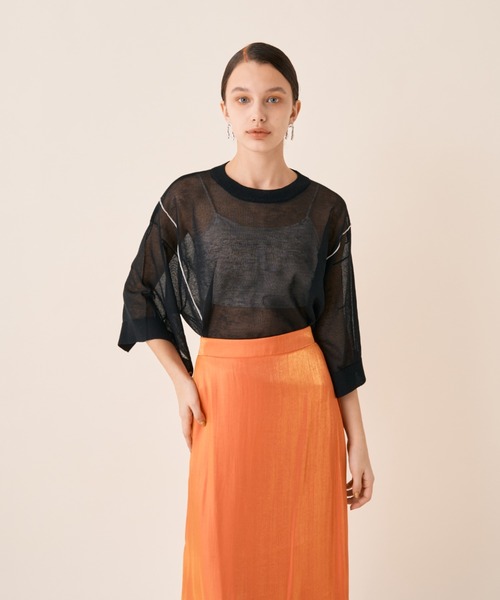 Solace（ソレイス）の「ルーズラインシアーニット（ニット/セーター・レディース・ホワイト/ブラック/ミント/グレー/ベージュ・FREE）」の21枚目の写真