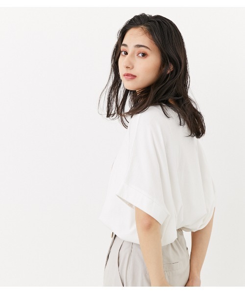 rienda（リエンダ）の「ストーンアートロゴTシャツ（Tシャツ/カットソー・レディース・ピンク/ホワイト/ブラック/ライトイエロー・FREE）」の6枚目の写真