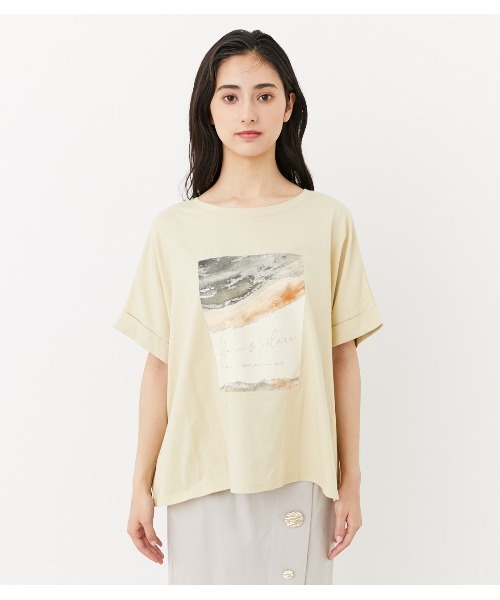 rienda（リエンダ）の「ストーンアートロゴTシャツ（Tシャツ/カットソー・レディース・ピンク/ホワイト/ブラック/ライトイエロー・FREE）」の22枚目の写真