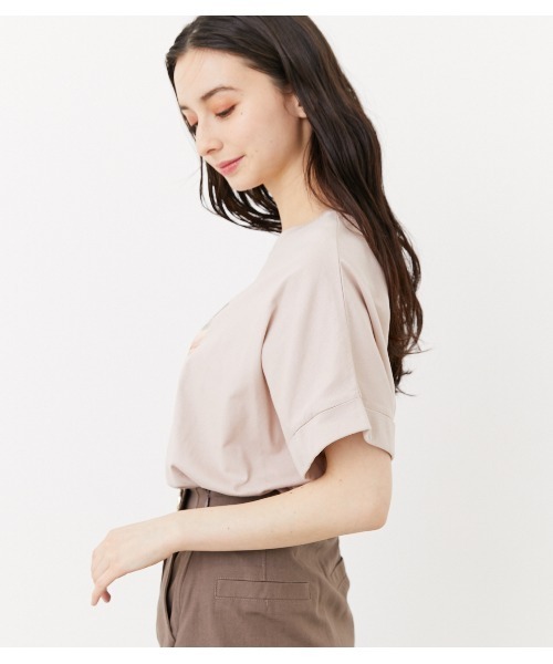 rienda（リエンダ）の「ストーンアートロゴTシャツ（Tシャツ/カットソー・レディース・ピンク/ホワイト/ブラック/ライトイエロー・FREE）」の5枚目の写真