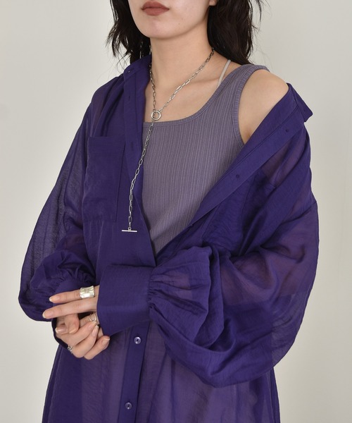 w closet（ダブルクローゼット）の「ランダムリブタンクトップ（タンクトップ・レディース・ライトブルー/パープル/ブラウン/ダークオレンジ/ダークグリーン/ブラック/アイボリー・FREE）」の6枚目の写真