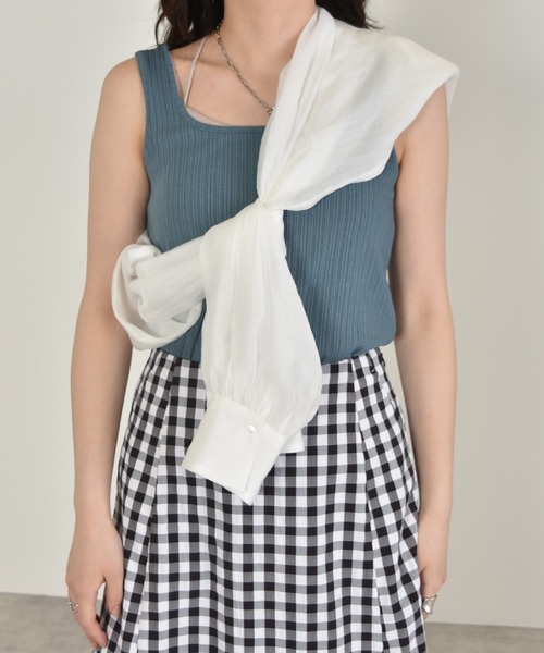 w closet（ダブルクローゼット）の「ランダムリブタンクトップ（タンクトップ・レディース・ライトブルー/パープル/ブラウン/ダークオレンジ/ダークグリーン/ブラック/アイボリー・FREE）」の17枚目の写真