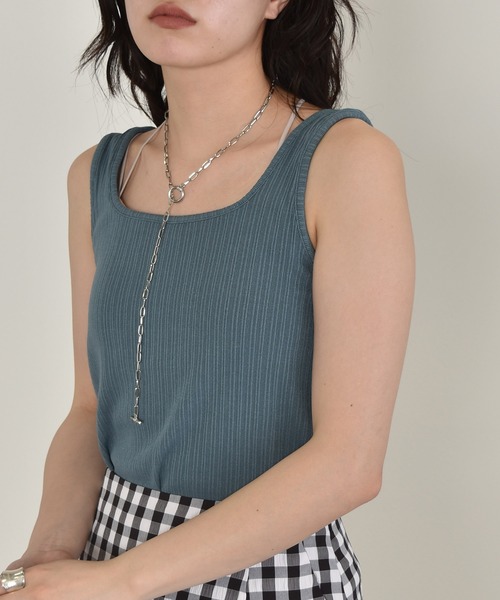 w closet（ダブルクローゼット）の「ランダムリブタンクトップ（タンクトップ・レディース・ライトブルー/パープル/ブラウン/ダークオレンジ/ダークグリーン/ブラック/アイボリー・FREE）」の21枚目の写真