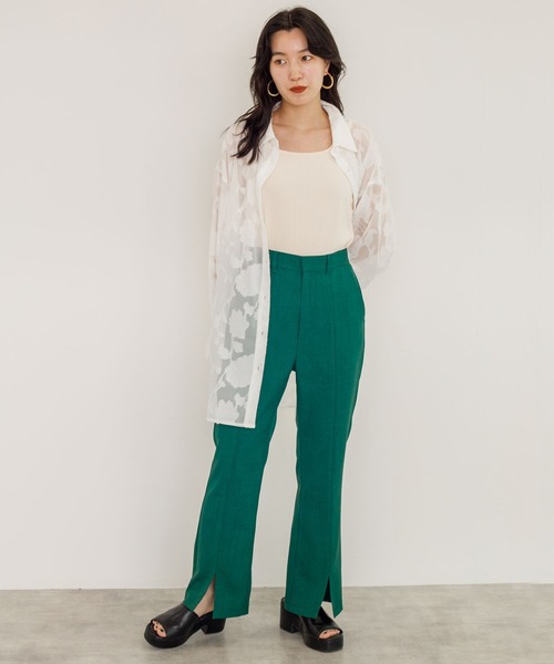 w closet（ダブルクローゼット）の「ランダムリブタンクトップ（タンクトップ・レディース・ライトブルー/パープル/ブラウン/ダークオレンジ/ダークグリーン/ブラック/アイボリー・FREE）」の8枚目の写真