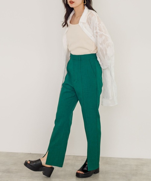 w closet（ダブルクローゼット）の「ランダムリブタンクトップ（タンクトップ・レディース・ライトブルー/パープル/ブラウン/ダークオレンジ/ダークグリーン/ブラック/アイボリー・FREE）」の12枚目の写真