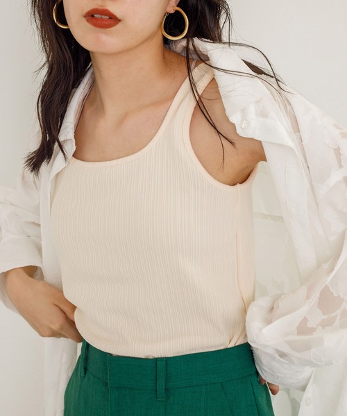 w closet（ダブルクローゼット）の「ランダムリブタンクトップ（タンクトップ・レディース・ライトブルー/パープル/ブラウン/ダークオレンジ/ダークグリーン/ブラック/アイボリー・FREE）」の13枚目の写真