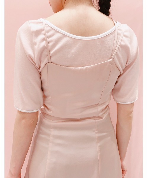 lilLilly（リルリリー）の「サテンランジェリーワンピース（ワンピース・レディース・ブラック/ベージュ/ピンク/グレー/ブルー・FREE）」の10枚目の写真