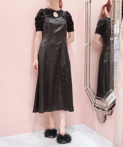 lilLilly ランジェリー ワンピース lilLilly（リルリリー）の「サテンランジェリーワンピース