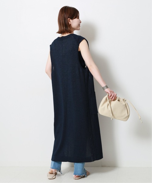 Spick &amp; Span - スピックアンドスパン　spick&amp;span ロングニットジレ　ベスト　ロングジレ 予約》Vカラーロングジレ（ジレ）｜Spick and Span（スピック