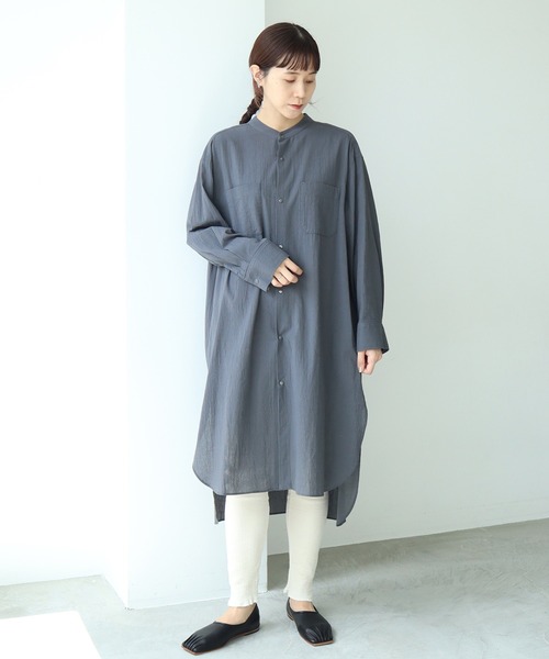 note et silence （ノートエシロンス）の「.●マナードチェック スタンドカラーブラウス（シャツ/ブラウス・レディース・チェック/ブラック/チャコールグレー・FREE）」の3枚目の写真