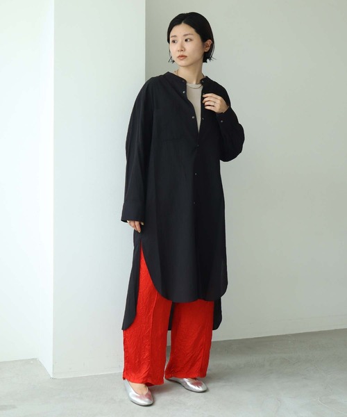 note et silence （ノートエシロンス）の「.●マナードチェック スタンドカラーブラウス（シャツ/ブラウス・レディース・チェック/ブラック/チャコールグレー・FREE）」の2枚目の写真