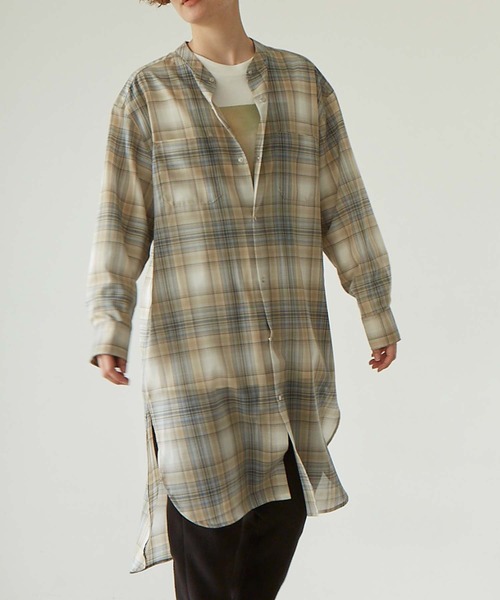 note et silence （ノートエシロンス）の「.●マナードチェック スタンドカラーブラウス（シャツ/ブラウス・レディース・チェック/ブラック/チャコールグレー・FREE）」の7枚目の写真