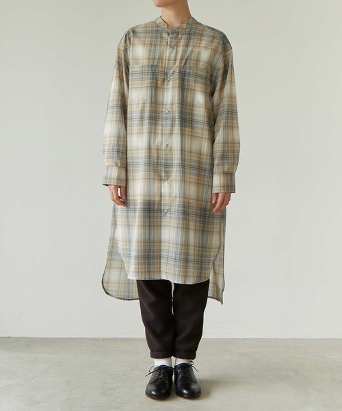 note et silence （ノートエシロンス）の「.●マナードチェック スタンドカラーブラウス（シャツ/ブラウス・レディース・チェック/ブラック/チャコールグレー・FREE）」の22枚目の写真