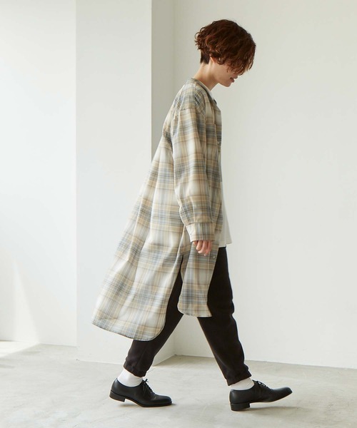 note et silence （ノートエシロンス）の「.●マナードチェック スタンドカラーブラウス（シャツ/ブラウス・レディース・チェック/ブラック/チャコールグレー・FREE）」の13枚目の写真