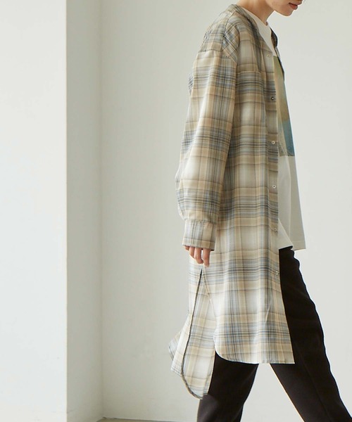 note et silence （ノートエシロンス）の「.●マナードチェック スタンドカラーブラウス（シャツ/ブラウス・レディース・チェック/ブラック/チャコールグレー・FREE）」の17枚目の写真