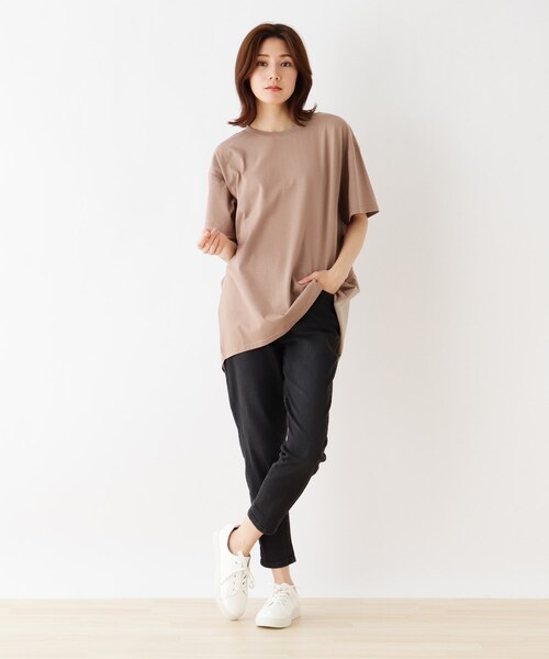 SHOO・LA・RUE（シューラルー）の「◆バックフリル異素材プルオーバー（Tシャツ/カットソー・レディース・ホワイト系/サンドベージュ/ブラック・02/04/03）」の6枚目の写真