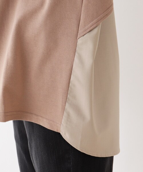 SHOO・LA・RUE（シューラルー）の「◆バックフリル異素材プルオーバー（Tシャツ/カットソー・レディース・ホワイト系/サンドベージュ/ブラック・02/04/03）」の11枚目の写真