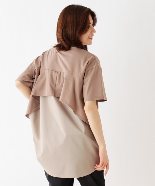 SHOO・LA・RUE（シューラルー）の「◆バックフリル異素材プルオーバー（Tシャツ/カットソー・レディース・ホワイト系/サンドベージュ/ブラック・02/04/03）」の13枚目の写真