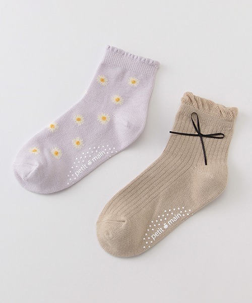 petit main（プティマイン）の「2Pアソートアンクルソックス（ソックス/靴下・キッズ・アイボリー/ネイビー/ライトベージュ/ラベンダー・SS/S/M/L）」の4枚目の写真