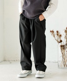 ARCH & LINE | T/Rストレッチ ワイドパンツ B GREEN CREW PANTS ウール調素材 キレイめパンツ [100-145cm](その他パンツ)