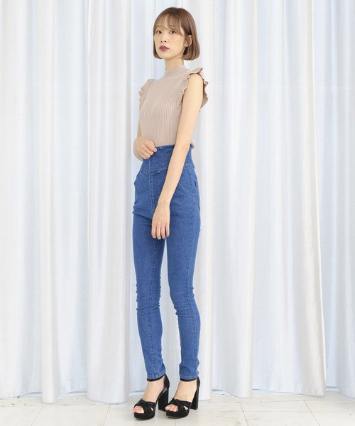 TITTY&CO.(ティティーアンドコー)の「ショルダーフリルニットトップス(ニット/セーター・レディース・ライトブルー/ブラック/ピンク・FREE)」の18枚目の写真