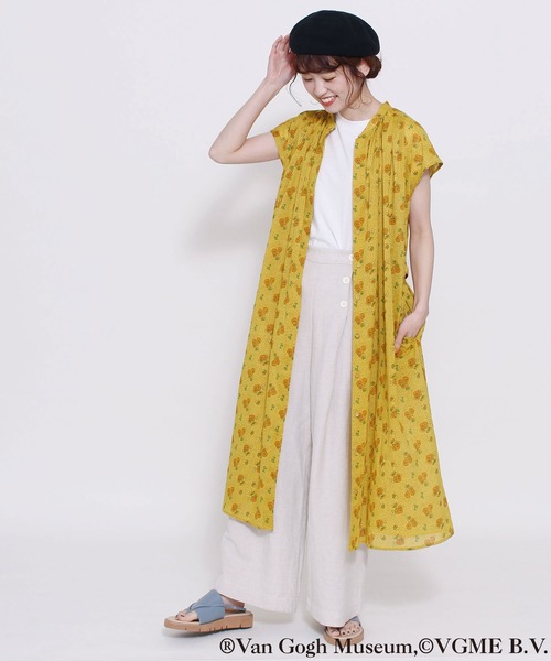 POU DOU DOU（プードゥドゥ）の「VGMサンフラワープリントワンピース（ワンピース・レディース・イエロー・3）」の2枚目の写真