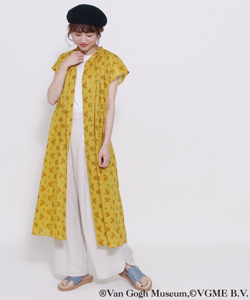 POU DOU DOU（プードゥドゥ）の「VGMサンフラワープリントワンピース（ワンピース・レディース・イエロー・3）」の16枚目の写真