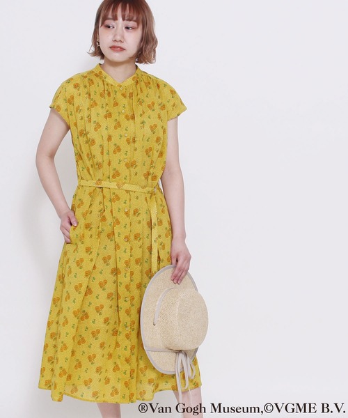 POU DOU DOU（プードゥドゥ）の「VGMサンフラワープリントワンピース（ワンピース・レディース・イエロー・3）」の14枚目の写真