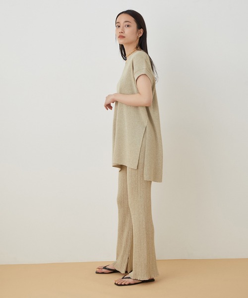 ADAM ET ROPE'（アダムエロペ）の「【セットアップ対応】ランダムリブニットパンツ（その他パンツ・レディース・ブラック/ベージュ系その他・FREE）」の11枚目の写真