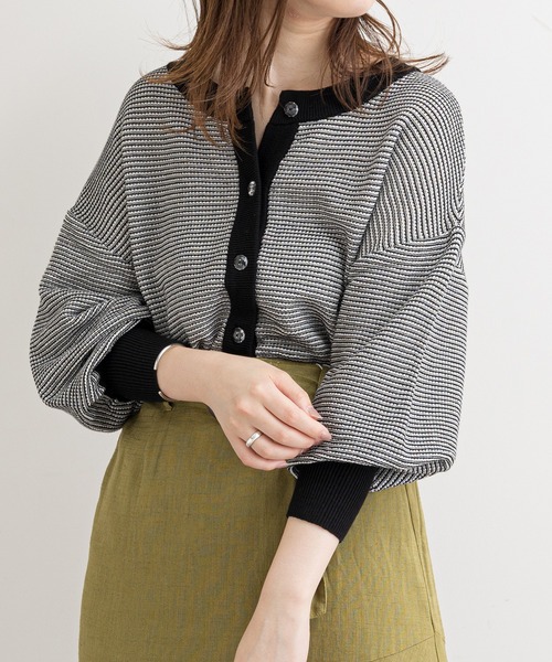 natural couture（ナチュラルクチュール）の「【WEB限定】クリア釦メッシュカーディガン（カーディガン/ボレロ・レディース・オフホワイト/ブラック/グレー/ブラウン/ラベンダー・FREE）」の18枚目の写真