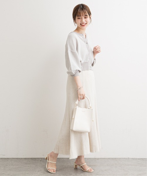 natural couture（ナチュラルクチュール）の「【WEB限定】クリア釦メッシュカーディガン（カーディガン/ボレロ・レディース・オフホワイト/ブラック/グレー/ブラウン/ラベンダー・FREE）」の19枚目の写真