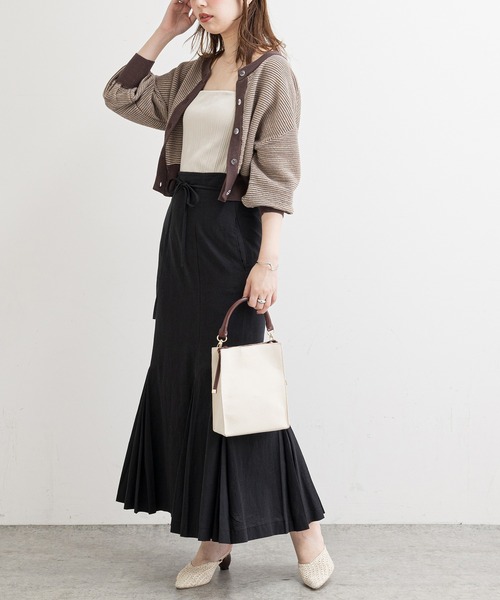 natural couture（ナチュラルクチュール）の「【WEB限定】クリア釦メッシュカーディガン（カーディガン/ボレロ・レディース・オフホワイト/ブラック/グレー/ブラウン/ラベンダー・FREE）」の12枚目の写真