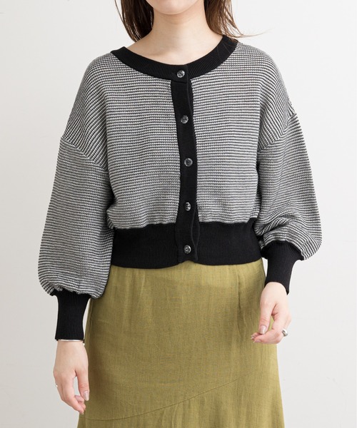 natural couture（ナチュラルクチュール）の「【WEB限定】クリア釦メッシュカーディガン（カーディガン/ボレロ・レディース・オフホワイト/ブラック/グレー/ブラウン/ラベンダー・FREE）」の9枚目の写真