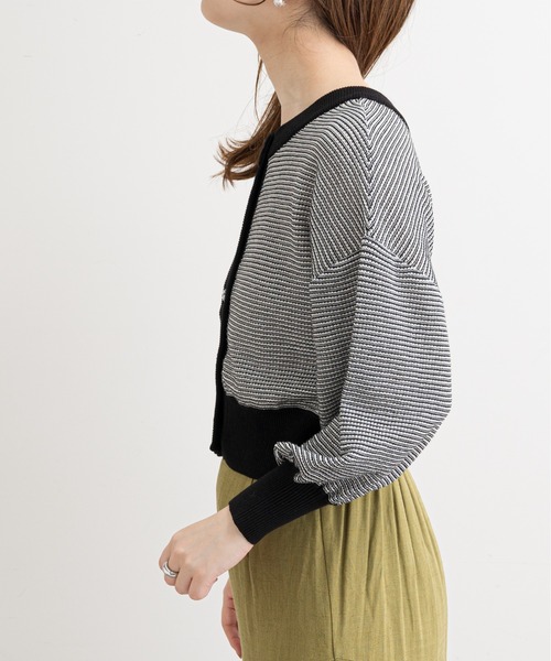 natural couture（ナチュラルクチュール）の「【WEB限定】クリア釦メッシュカーディガン（カーディガン/ボレロ・レディース・オフホワイト/ブラック/グレー/ブラウン/ラベンダー・FREE）」の13枚目の写真