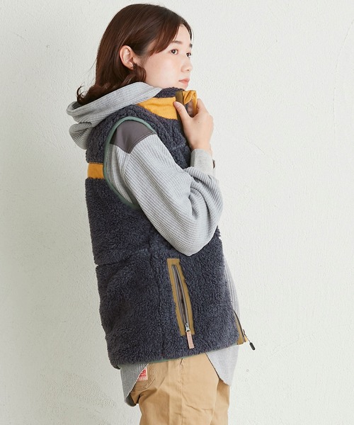 KRIFF MAYER Lady's Collection(クリフメイヤーレディースコレクション)の「シャギーボアベスト(ベスト・レディース・グレー/ネイビー/ベージュ/カラフル/ナチュラル/カーキ/レンガ・LARGE/MEDIUM)」の14枚目の写真