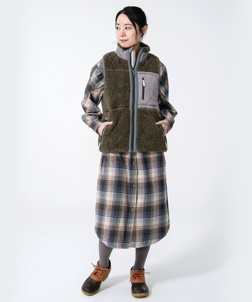 KRIFF MAYER Lady's Collection(クリフメイヤーレディースコレクション)の「シャギーボアベスト(ベスト・レディース・グレー/ネイビー/ベージュ/カラフル/ナチュラル/カーキ/レンガ・LARGE/MEDIUM)」の15枚目の写真