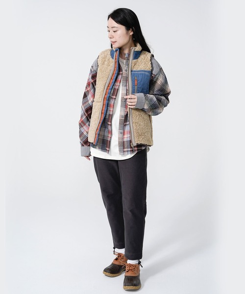 KRIFF MAYER Lady's Collection(クリフメイヤーレディースコレクション)の「シャギーボアベスト(ベスト・レディース・グレー/ネイビー/ベージュ/カラフル/ナチュラル/カーキ/レンガ・LARGE/MEDIUM)」の16枚目の写真