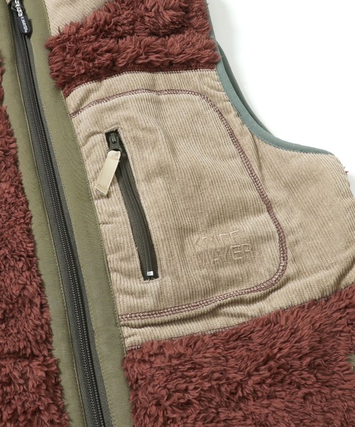 KRIFF MAYER Lady's Collection(クリフメイヤーレディースコレクション)の「シャギーボアベスト(ベスト・レディース・グレー/ネイビー/ベージュ/カラフル/ナチュラル/カーキ/レンガ・LARGE/MEDIUM)」の19枚目の写真