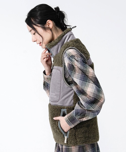 KRIFF MAYER Lady's Collection(クリフメイヤーレディースコレクション)の「シャギーボアベスト(ベスト・レディース・グレー/ネイビー/ベージュ/カラフル/ナチュラル/カーキ/レンガ・LARGE/MEDIUM)」の8枚目の写真