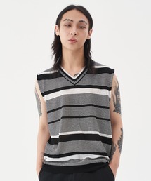FEKETE | FEKETE MULTI BORDER SUMMER KNIT VEST(ベスト)