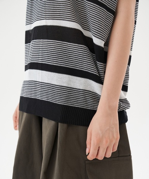 FEKETE（フェケテ）の「FEKETE MULTI BORDER SUMMER KNIT VEST（ベスト・メンズ・ブラック/ネイビー・FREE）」の7枚目の写真