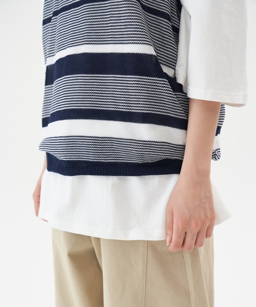 FEKETE（フェケテ）の「FEKETE MULTI BORDER SUMMER KNIT VEST（ベスト・メンズ・ブラック/ネイビー・FREE）」の20枚目の写真