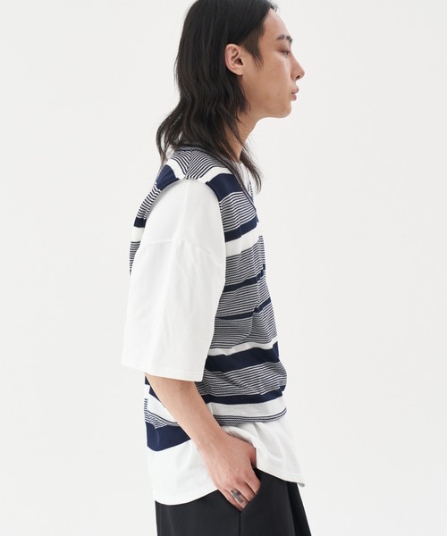 FEKETE（フェケテ）の「FEKETE MULTI BORDER SUMMER KNIT VEST（ベスト・メンズ・ブラック/ネイビー・FREE）」の13枚目の写真