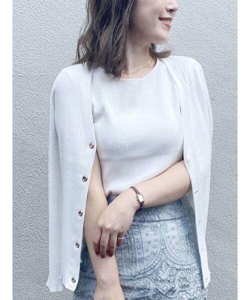 MERCURYDUO（マーキュリーデュオ）の「オーナメントエンブロイダリータイトスカート（スカート・レディース・アイボリー/ミント・SMALL/MEDIUM）」の10枚目の写真