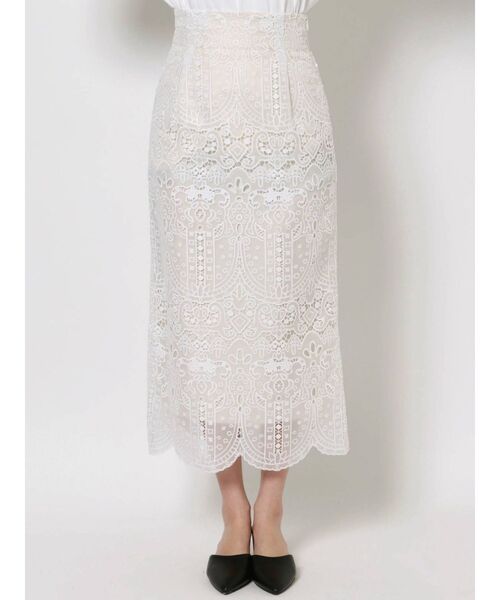 MERCURYDUO（マーキュリーデュオ）の「オーナメントエンブロイダリータイトスカート（スカート・レディース・アイボリー/ミント・SMALL/MEDIUM）」の13枚目の写真